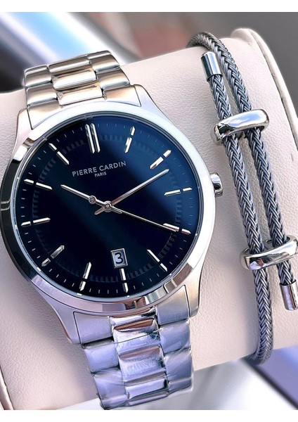 Italyan Tasarım Bileklik Hediyeli Çelik Kasa ve Kordon 3 Atm Erkek Kol Saati PC.0302.1