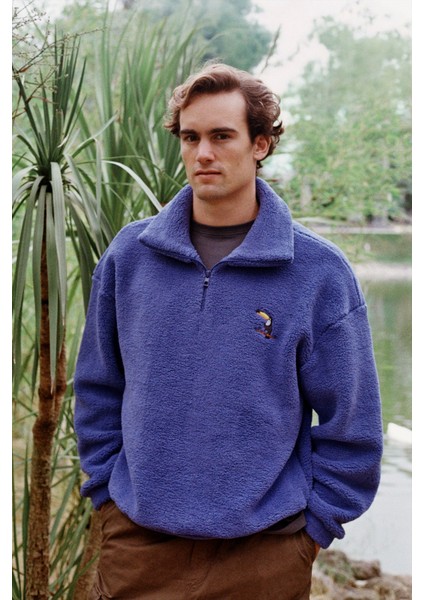 Tukan Sherpa Quarter-Zip Sweatshirt - Saks Mavi fırsatları