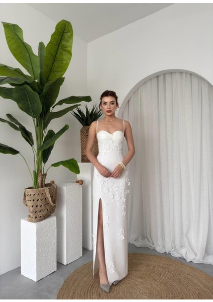 Stor Gül Detaylı Elbise