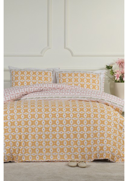 Amanda Nevresim Takımı King Size Lastikli Çarşaf (240X220 Cm) Sarı