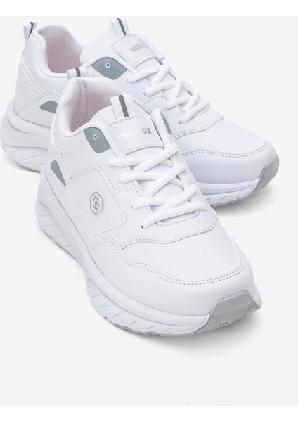 Kadın Spor Ayakkabı; Beyaz Gri