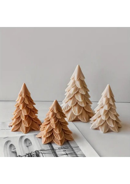 Modern Yılbaşı Ağacı Christmas Silikon Mum Kalıbı modelleri
