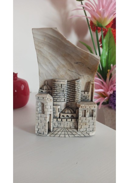 Vintage Islam Şehri Taş Biblo & 20 cm