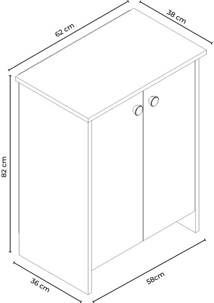 Dorta Mutfak Dolabı 2 Kapaklı 3 Raflı Kahve Köşesi Kiler Dolabı Beyaz Meşe fiyatları