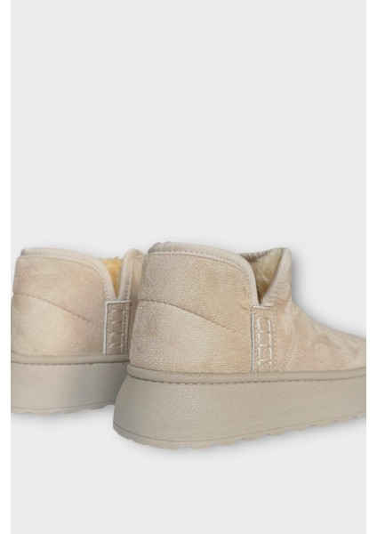 Süet Içi Kürklü Kalın Taban Kadın Bot Bej indirimleri