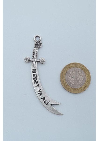 Zülfikar Kılıcı Gümüş Kaplama Deri İp Kolye fırsatları