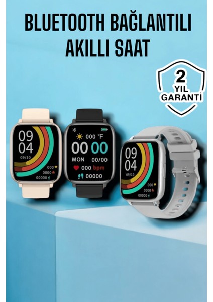 Techmrt Titreşimli, Sağlık Takipli, Yeni Nesil Akıllı Saat 400MAH Batarya Kapasiteli