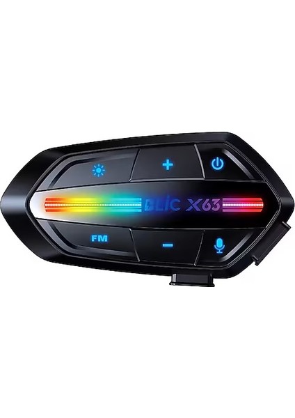 Motorsiklet Kask Interkom Kulaklık Rgb Işıklı Bluetooth 5.3 Çift Telefon Bağlantı Kask Kulaklık