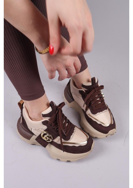 REPS Tokalı Süet Paraşüt Garnili Sneakers KAHVERENGİ modelleri