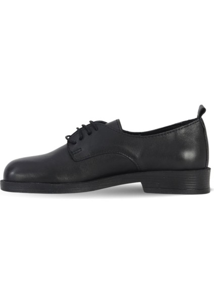 Siyah Deri Kadın Az Topuklu Ayakkabı 01WF2005 01WF2005 modelleri