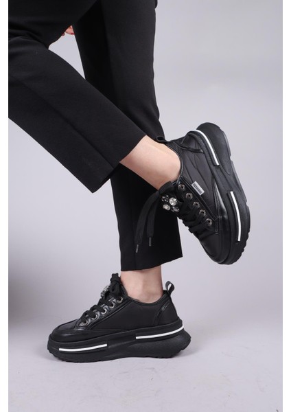 BURREL Cilt Garnili Kalın Tabanlı Paraşüt Sneakers SİYAH fiyatları