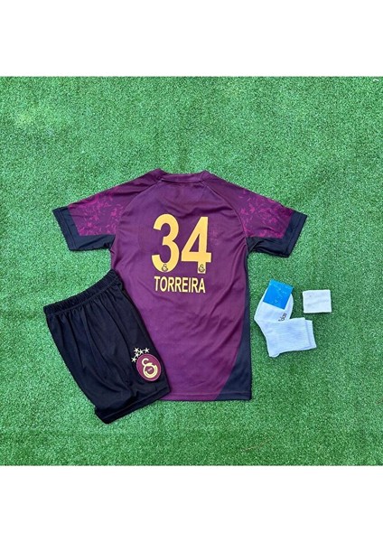 G'â.l.a.t.â.s.a.r.â.yy 2025-26 Yeni Sezon 5 Yıldızlı L.ucas T.orreira Deplasman Çocuk Forması 4'lü modelleri