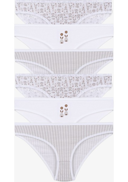 Çocuk 6'lı Desenli Pamuklu Likralı Külot