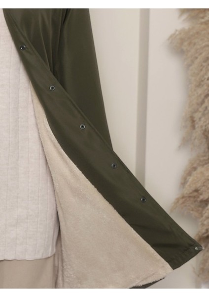 Alpaco Çıkma Kapşonlu Çıtçıtlı Cepli Kısa Kaban -Haki -Collectıon fiyatları