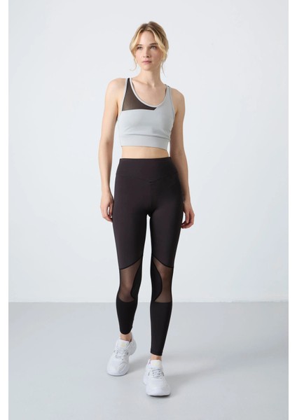 Siyah Esnek Standart Fit Performans Kadın Tayt Takım 95331
