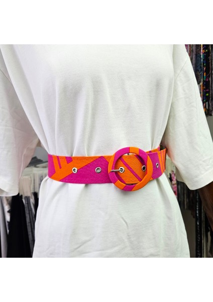 Pembe-Turuncu Halka Tokalı Hafif Kadın Pantolon Kemeri, Ceket Kemeri, Elbise Kemeri, Gömlek Kemeri fırsatları