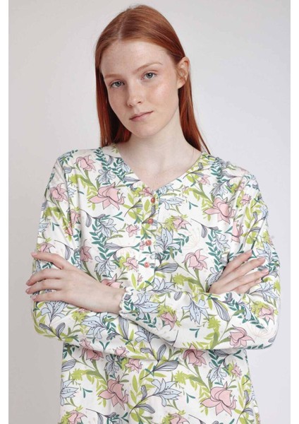 61412 Pembe Çiçek Desenli Gecelik modelleri