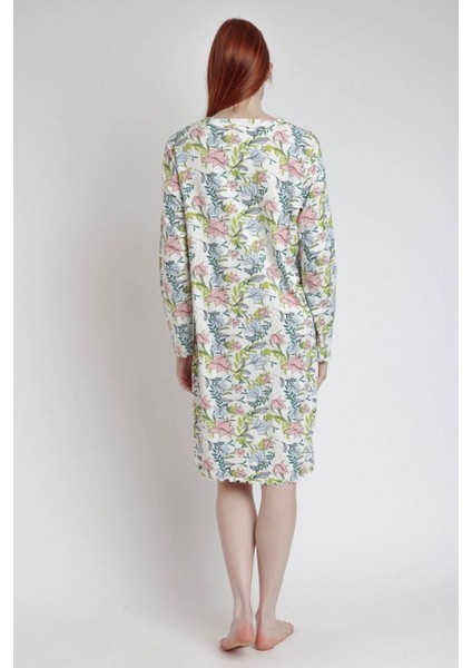 61412 Pembe Çiçek Desenli Gecelik fırsatları