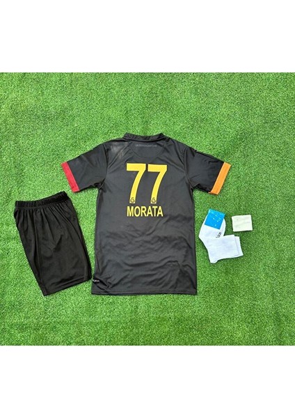 'gâlatâsarây 2024/25 Yeni Sezon Siyah A.l.v.a.r.o M'orata Özel Çocuk Forması 4'lü Set