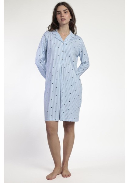 61443 Mavi Yıldızlı Gecelik