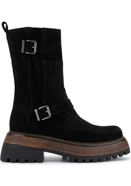 Kadın Hakiki Deri Siyah Süet Casual Bot 945 11932 Bn Bot SK24-25 Sıyah Suet