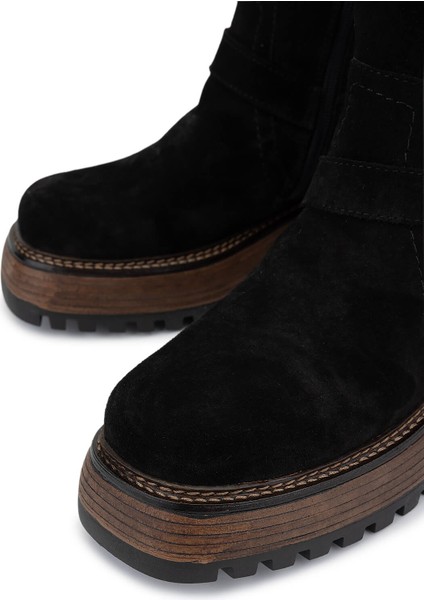 Kadın Hakiki Deri Siyah Süet Casual Bot 945 11932 Bn Bot SK24-25 Sıyah Suet modelleri