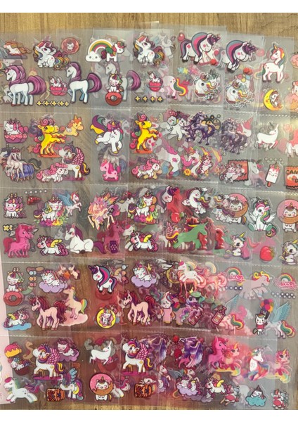 Renkli Unicorn Sticker Seti*10 Adet