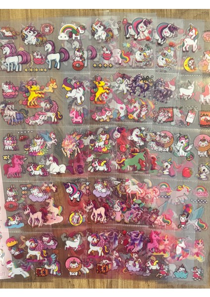 Renkli Unicorn Sticker Seti*10 Adet modelleri