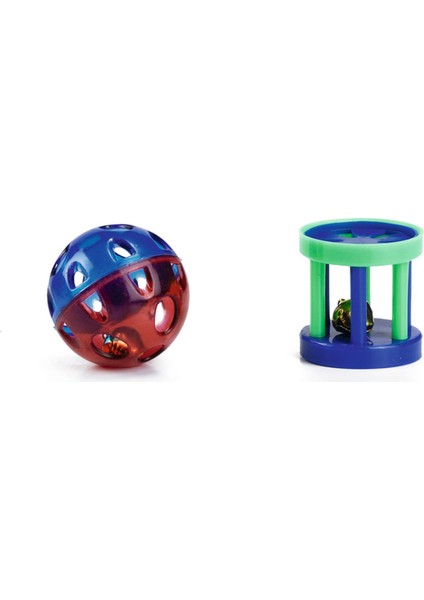 Techmrt Beeztees Kedi Oyuncağı, Sesli Top, 2 Adet, 4cm