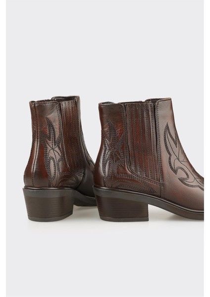 Kahve Deri Kadın Western Bot fırsatları