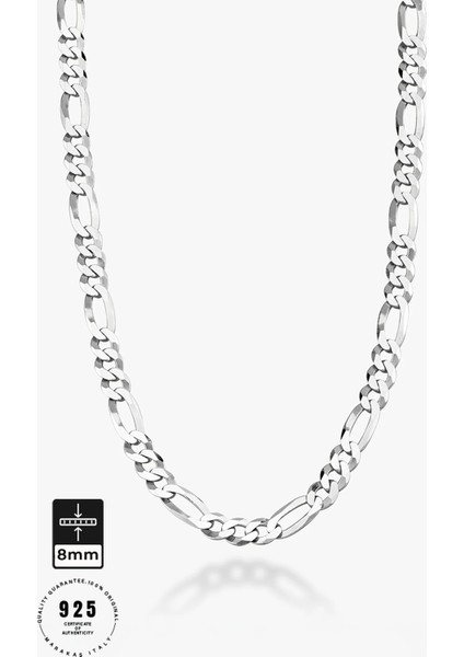 8mm Figaro 925 Ayar Gümüş Kolye fiyatları