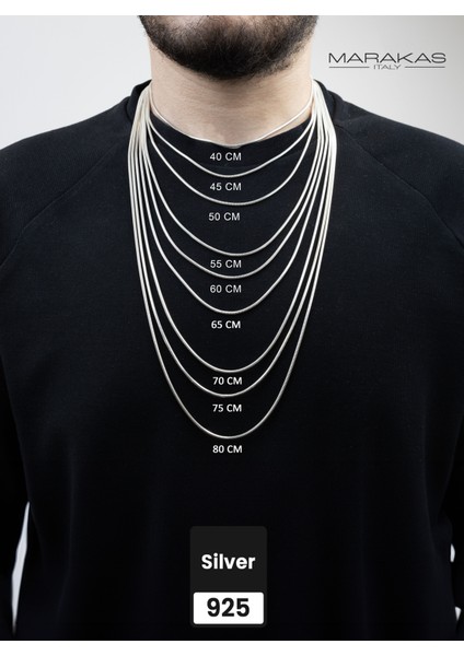 8mm Figaro 925 Ayar Gümüş Kolye indirimleri