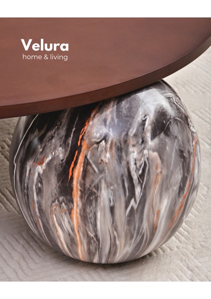 Modern Orta Sehpa & Küre Sehpa & Top Sehpa & Yuvarlak Ceviz Mdf & Dune modelleri