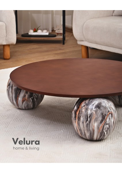 Modern Orta Sehpa & Küre Sehpa & Top Sehpa & Yuvarlak Ceviz Mdf & Dune fırsatları