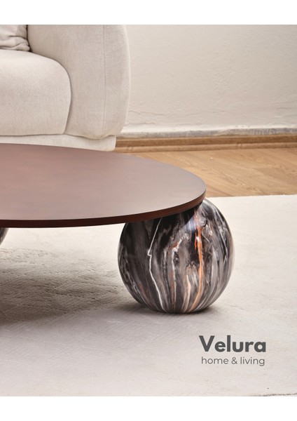 Modern Orta Sehpa & Küre Sehpa & Top Sehpa & Yuvarlak Ceviz Mdf & Dune indirimleri