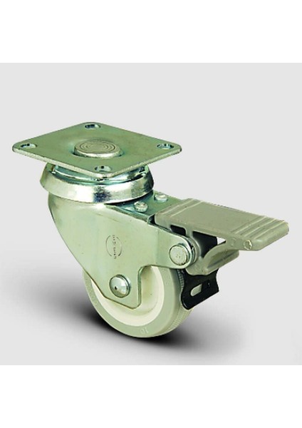 EP01ZKC75F Frenli Şeffaf Tekerlek Tablalı Çap:75 50 kg Taşır