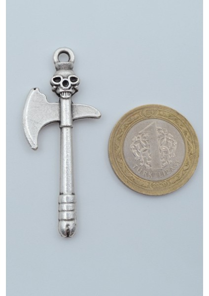 Kuru Kafa Balta Gümüş Kaplama Deri Ip Kolye fırsatları