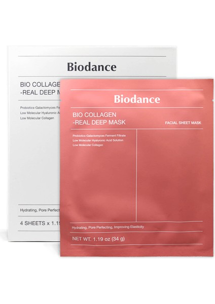 Biodance Collagen Real Deep Mask, Nemlendirici Yüz Maskesi, Cam Cilt Kore Maskesi, Made In Korea
