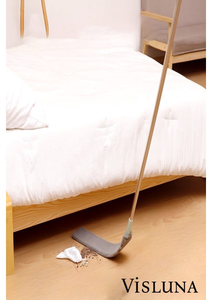 ( 1 Yedek Bezli ) Mikrofiber Başlıklı Girintili Yüzey Dip Köşe Raf Temizleme Mopu Toz Kir Alma Fırçası