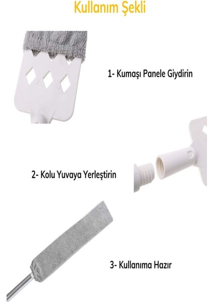 ( 1 Yedek Bezli ) Mikrofiber Başlıklı Girintili Yüzey Dip Köşe Raf Temizleme Mopu Toz Kir Alma Fırçası fırsatları