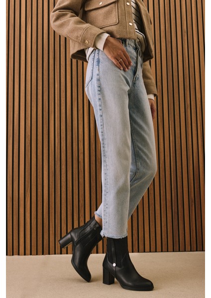 , Kadın Hakiki Deri Bot 1531022Z7546 Siyah modelleri