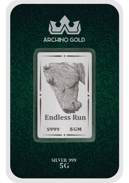 Efsanevi Cesaretin Simgesi Olan Görkemli At Temalı Hediyeye Özel 5 Gram 999 Ayar Gümüş KÜLÇESI-701