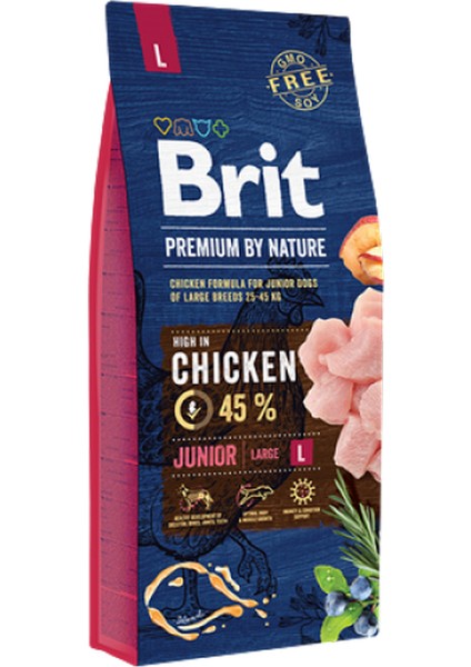 Techmrt Brit Premium 15 kg By Nature Büyük Irk Genç Köpekler Için, Tavuk Etli Kuru Mama