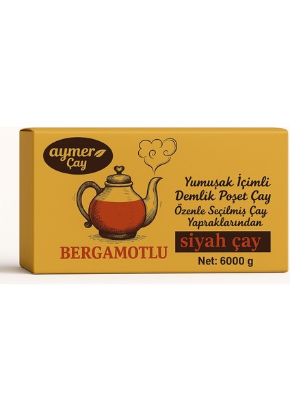 Bergamotlu Demlik Poşet Siyah Çay 6000GR