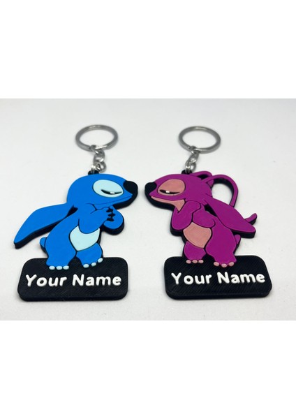 Stitch Karakter Kişiselleştirilebilir Çift Anahtarlık