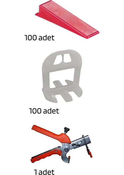 Seramik Seviye Tespit Derz Artısı Uygulama SETI(100 Seviye Artısı 1 mm ,100 S.takoz 1 M.pense)