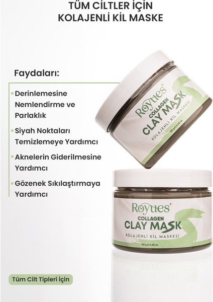 Kolajen Kil Maskesi - Leke ve Siyah Nokta Giderici - Collagen Clay Mask - 125 gr modelleri