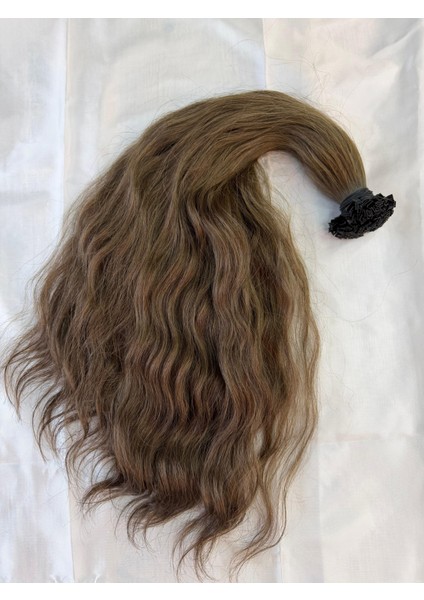 Mikro Kaynak Saç Koyu Kumral Saç Gerçek Saç 65 cm Dalgalı 0.6 Grm 50 Adet fiyatları