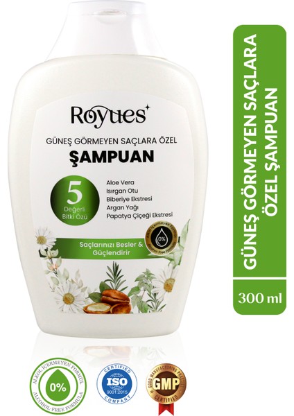 Argan Yağlı Besleyici Sülfatsız Şampuan - Güneş Görmeyen Saçlar Için 5 Bitki Özlü Şampuan - 300 ml