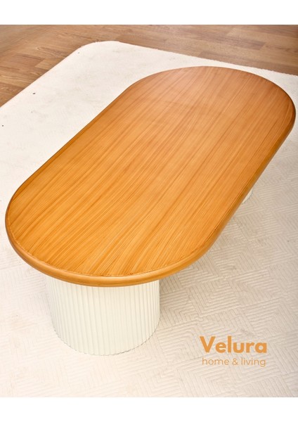 Doğal Meşe Tabla & Bohem Beyaz Ayak - Zag Orta Sehpa fırsatları